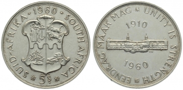 Südafrika 5 Shillings 1960 - 50 Jahre Südafrikanische Union